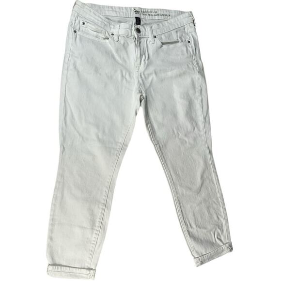 Gap Skinny Roll Up 1969 Size 8/29 White Jean Pants Womens 99% Cotton 1% Spandex - Picture 1 of 10